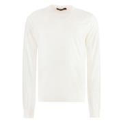 Lange mouwen T-shirt van zijdeblend Versace , Beige , Heren