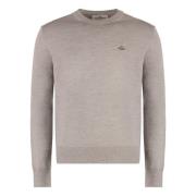 Geribbelde Virgin Wool Crew-Neck Pullover Vivienne Westwood , Gray , H...