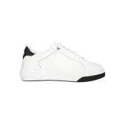 Contrasterende Leren Lage Sneakers Dsquared2 , White , Heren