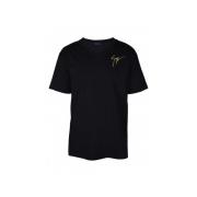 Zwart V-Hals Katoenen T-Shirt Giuseppe Zanotti , Black , Heren