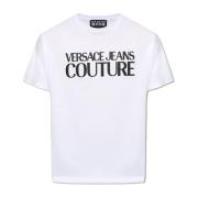 T-shirt met logo Versace Jeans Couture , White , Heren