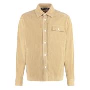 Katoenen overshirt met contrasterende streep Palm Angels , Beige , Her...