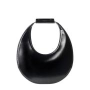 Gepolijste leren Moon Bag Staud , Black , Dames