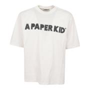 Crème Unisex T-Shirt A Paper Kid , White , Heren
