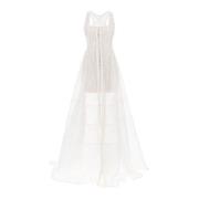 Maxi Pailletten Negligé Jurk Jacquemus , White , Dames