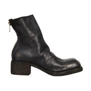 Leren laars met rits Guidi , Black , Dames