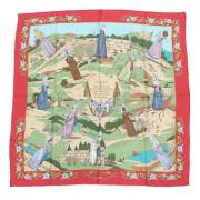 Pre-owned Silk scarves Hermès Vintage , Red , Dames