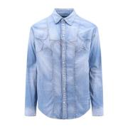 Blauw Ss24 Herenoverhemd met moeder van parel knopen Dsquared2 , Blue ...