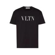 Zwart Vltn Print Katoenen T-Shirt Valentino , Black , Heren