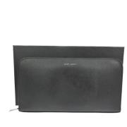 Pre-owned Leather wallets Yves Saint Laurent Vintage , Black , Dames