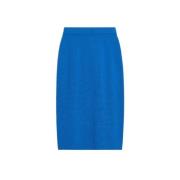 Stijlvolle Wol Lange Rok Max Mara Weekend , Blue , Dames