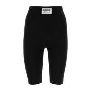 Zwarte stretch viscose leggings Moschino , Black , Dames