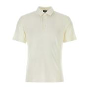 Ivory Piquet Polo Shirt Z Zegna , White , Heren