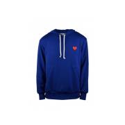 Blauwe Polyester Sweatshirt met Rood Hart Comme des Garçons , Blue , H...