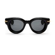 Excentrieke ronde zonnebril met elegant design Loewe , Black , Dames