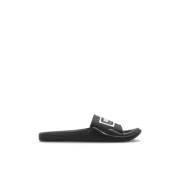Rubberen slippers met logo Kenzo , Black , Heren