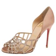 Pre-owned Satin heels Christian Louboutin Pre-owned , Beige , Dames