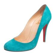 Pre-owned Suede heels Christian Louboutin Pre-owned , Blue , Dames