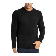 Zwarte crew-neck trui met St. Barth borduursel MC2 Saint Barth , Black...