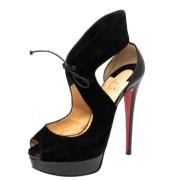 Pre-owned Suede heels Christian Louboutin Pre-owned , Black , Dames