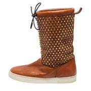 Pre-owned Leather boots Christian Louboutin Pre-owned , Brown , Dames