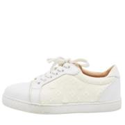 Pre-owned Fabric sneakers Christian Louboutin Pre-owned , White , Dame...