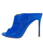 Pre-owned Suede mules Gianvito Rossi Pre-owned , Blue , Dames