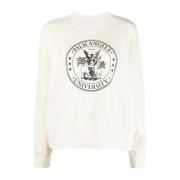 Klassieke Crew Sweatshirt in Butter/Black Palm Angels , White , Dames