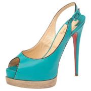 Pre-owned Leather sandals Christian Louboutin Pre-owned , Green , Dame...