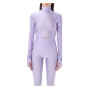 Turtleneck Crop Top Andamane , Purple , Dames