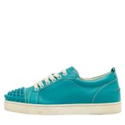 Pre-owned Leather sneakers Christian Louboutin Pre-owned , Blue , Dame...