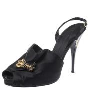 Pre-owned Satin sandals Giuseppe Zanotti Pre-owned , Black , Dames