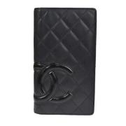 Pre-owned Leather wallets Chanel Vintage , Black , Dames