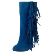 Pre-owned Suede boots Giuseppe Zanotti Pre-owned , Blue , Dames