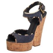 Pre-owned Denim sandals Giuseppe Zanotti Pre-owned , Blue , Dames