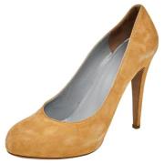 Pre-owned Suede heels Sergio Rossi Pre-owned , Beige , Dames