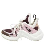 Pre-owned Coated canvas sneakers Louis Vuitton Vintage , Pink , Dames