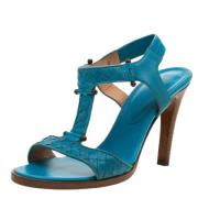 Pre-owned Leather sandals Bottega Veneta Vintage , Blue , Dames