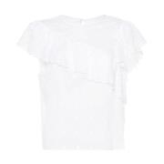 Witte Biologisch Katoenen Gerimpelde T-shirt Isabel Marant Étoile , Wh...