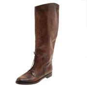 Pre-owned Leather boots Gucci Vintage , Brown , Dames