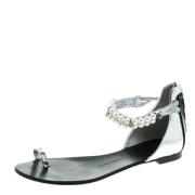 Pre-owned Leather sandals Giuseppe Zanotti Pre-owned , Gray , Dames