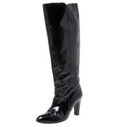 Pre-owned Leather boots Salvatore Ferragamo Pre-owned , Black , Dames