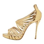 Pre-owned Leather sandals Oscar De La Renta Pre-owned , Yellow , Dames