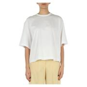 Oversized Katoenen T-shirt met Metalen Details Fabiana Filippi , White...