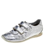 Pre-owned Leather sneakers Louis Vuitton Vintage , Gray , Dames