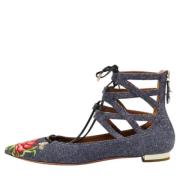 Pre-owned Denim sandals Aquazzura Pre-owned , Blue , Dames