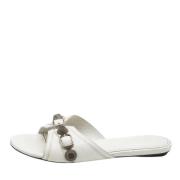 Pre-owned Leather flats Balenciaga Vintage , White , Dames