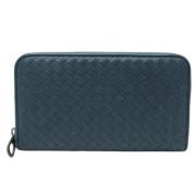 Pre-owned Leather wallets Bottega Veneta Vintage , Blue , Dames