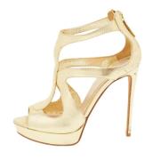 Pre-owned Leather sandals Alexander McQueen Pre-owned , Yellow , Dames