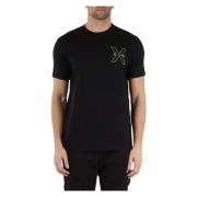 Pima Katoen Logo Print T-shirt Richmond , Black , Heren